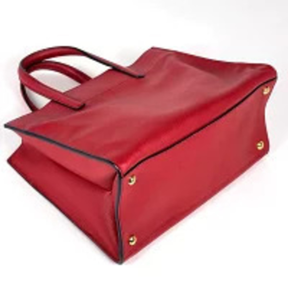 Prada Tessuto Red Bag Saffiano Tote Plate Shoulder Crossbody Leather Red
